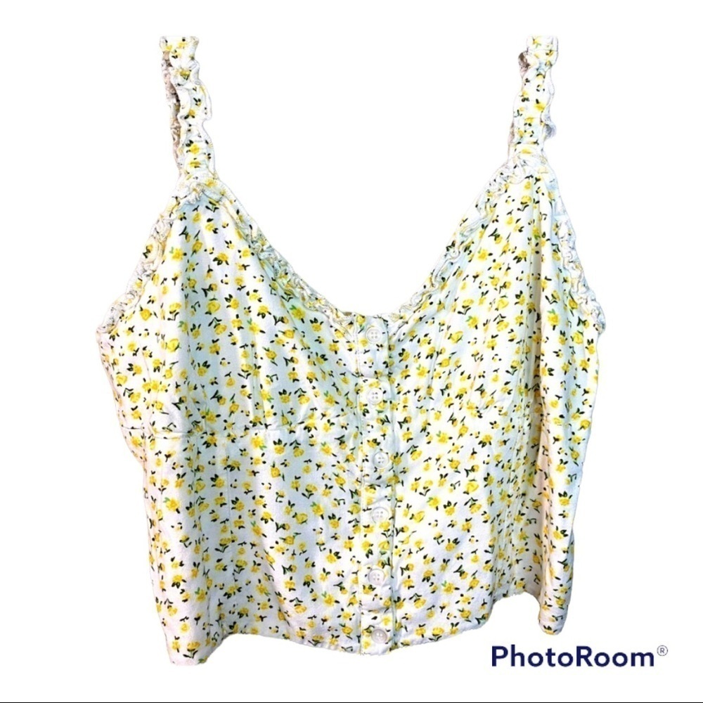 🌹Lottie Moss top shirt tank juniors elastic cropped Sz S. P-08